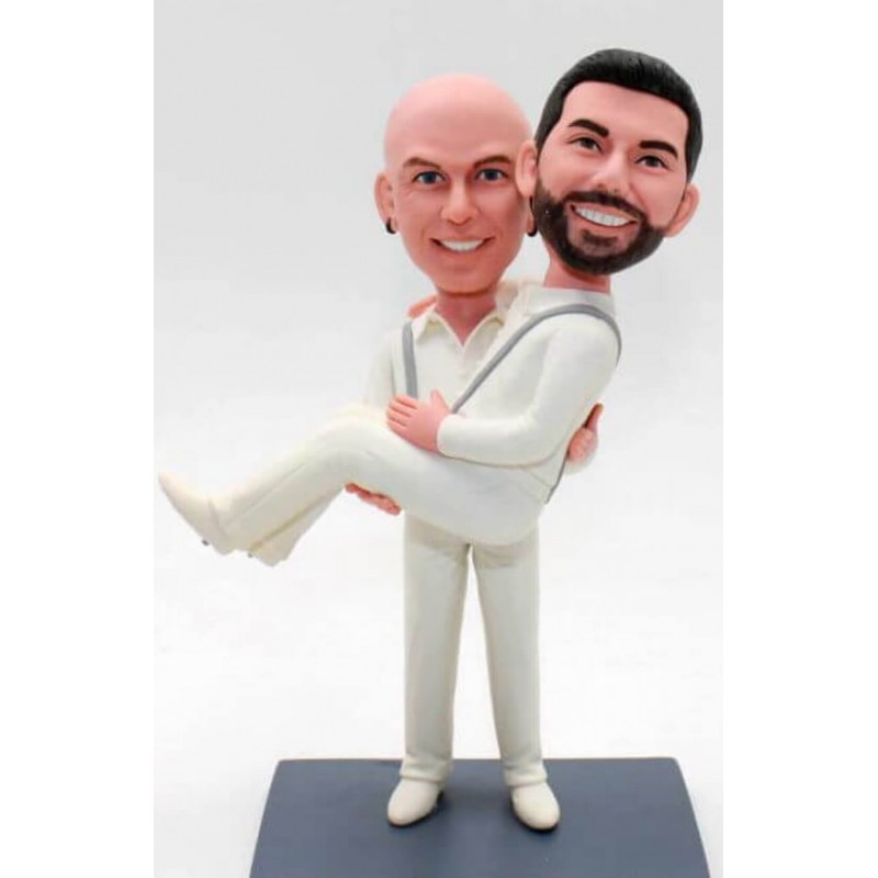 Personalized gay wedding figurine "Long live the bride and groom"