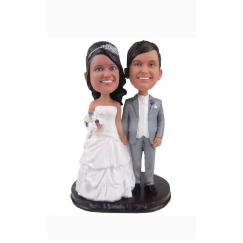 Bobblehead lesbian wedding figurine "With my wife"