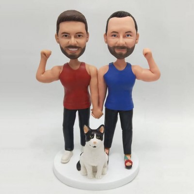Personalized wedding figurine "With my love and my animal"