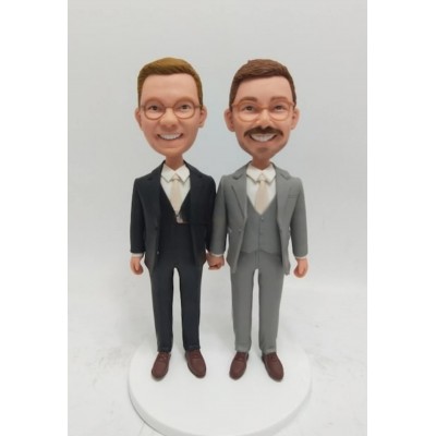Figurine Custom bobblehead wedding "Happy Men"