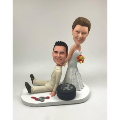 Figurine Custom bobblehead wedding " Mecanic"