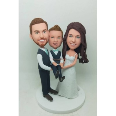 Figurine Custom bobblehead wedding " With our Love Child"