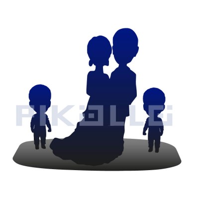 Figurine "Full custom wedding bobblehead with two childs"