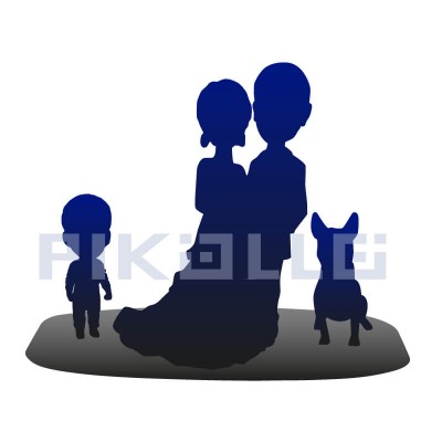 Figurine Mariage avec un enfant et un animal