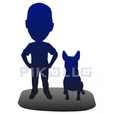 Figurine "Full custom bobblehead 1 person with animal"